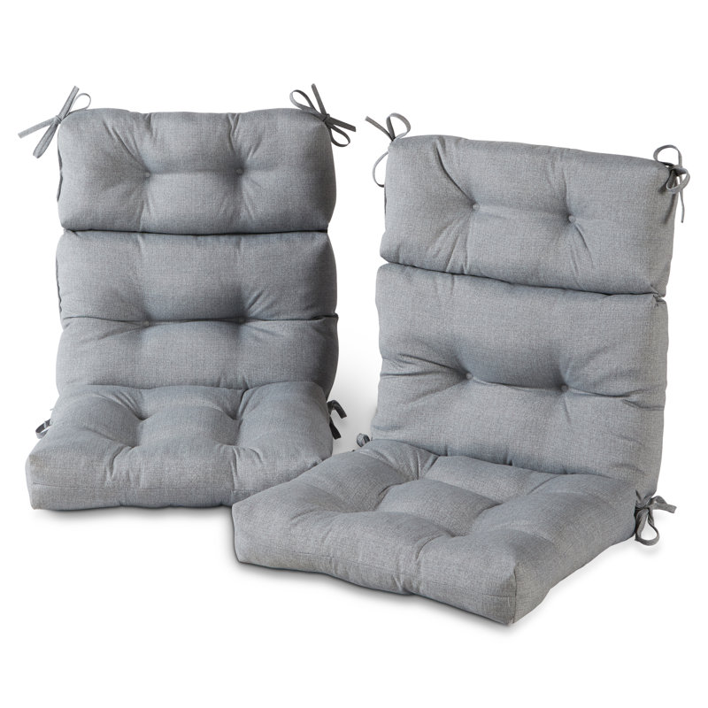 Lester Outdoor High Back Chair Cushion, Heather Gray, 2