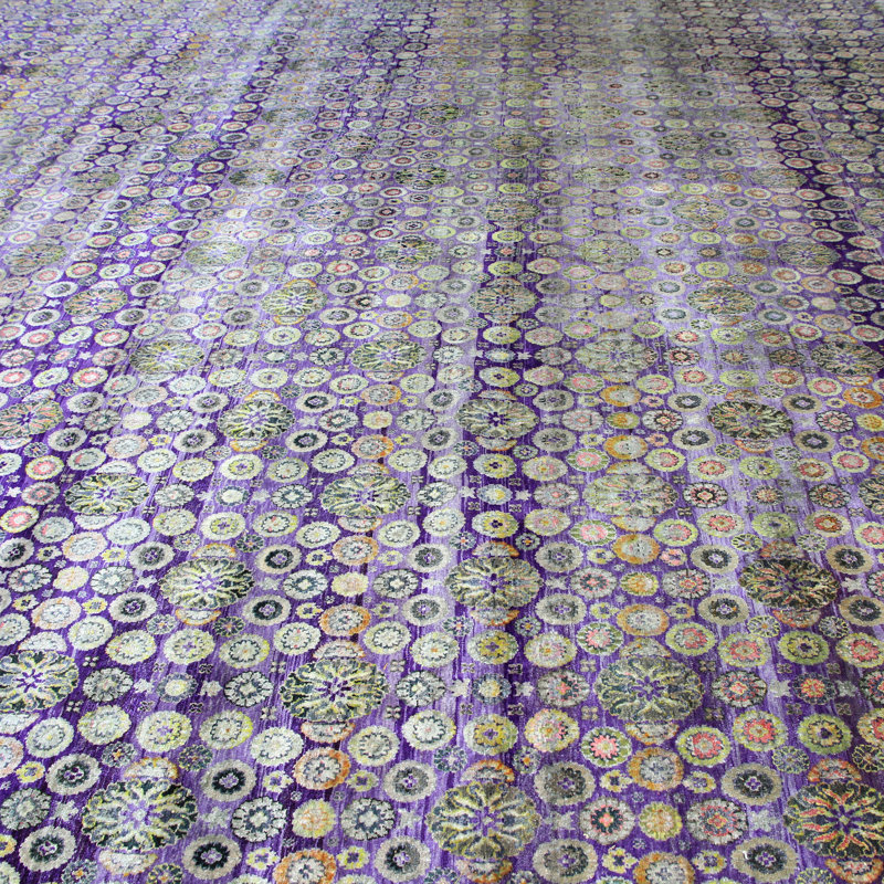 Purple Alchemy Floral Silk Rug - 16' x 22'4""