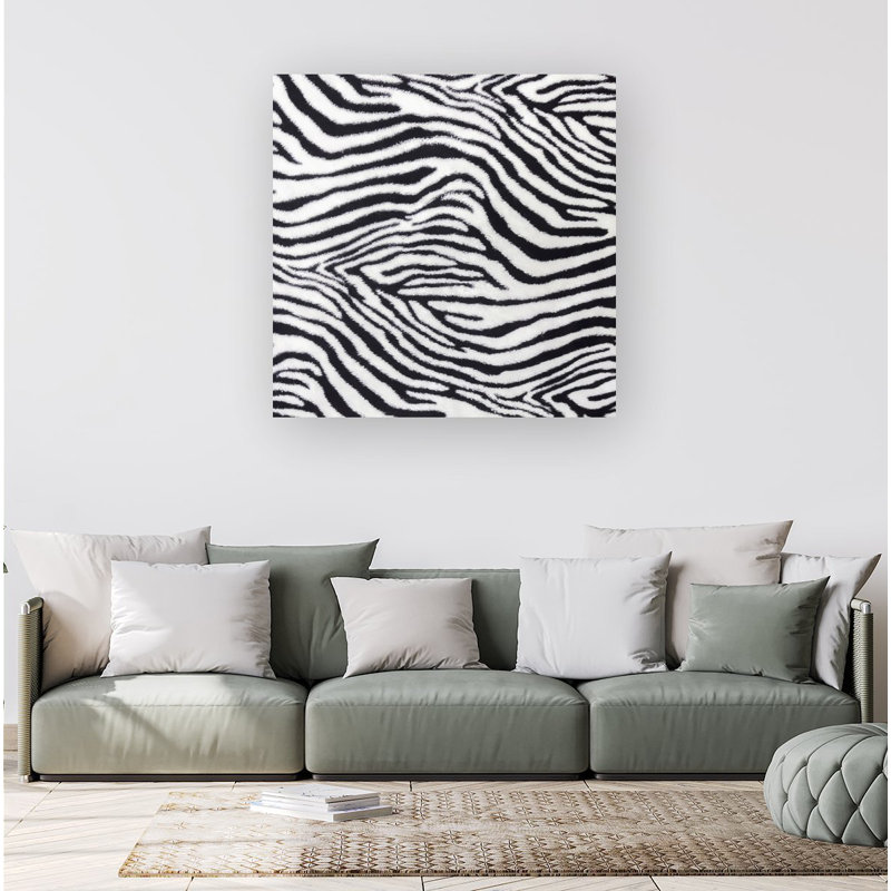 Zebra Texture Pattern - Wrapped Canvas Print, 16cm H x 16cm W x 3.8cm D
