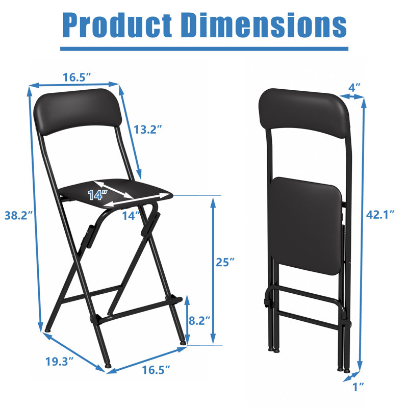 Tabouret de bar 24 po pliable Vinly, 1