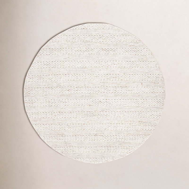 Eco-Smart Hand-Woven Bleach Area Rug, Round 7'