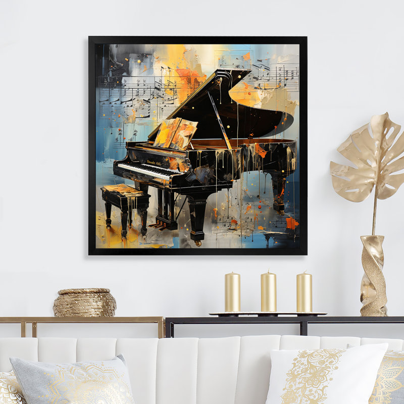 Music Expressive Verse Bold I - musique, art mural, Cadre simple noir, H 36 po x l 36 po x P 1,5 po