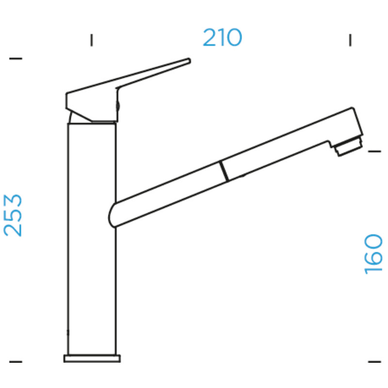 High Pressure Single Lever Monobloc Tap, Chrom