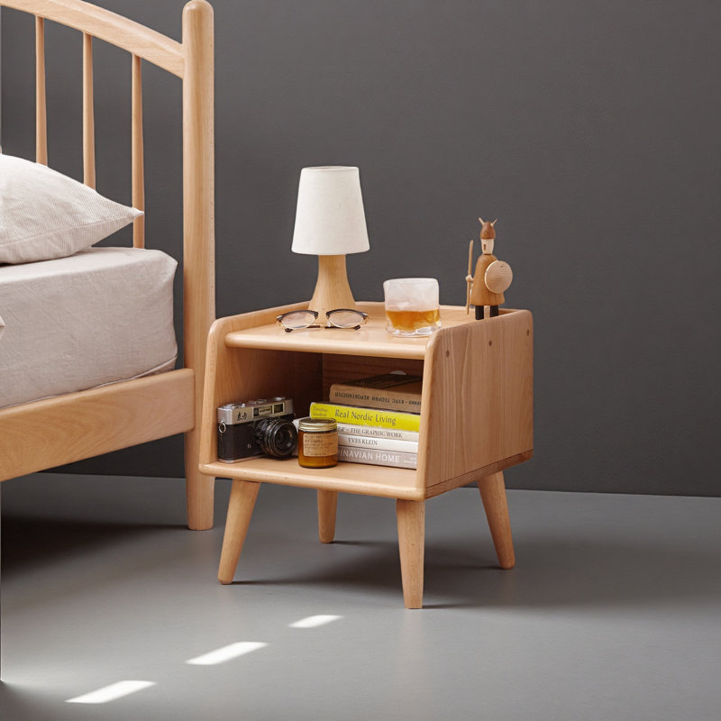 Armoire de chevet en bois massif Pure, Naturel