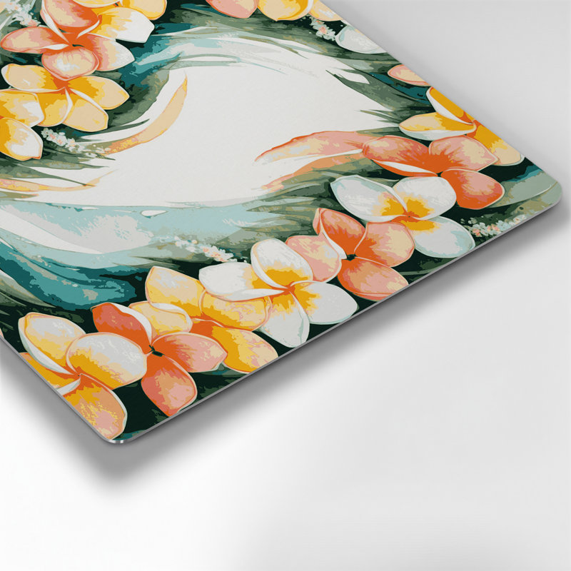Art mural hawaïen Plumeria, H 12 po x l 12 po