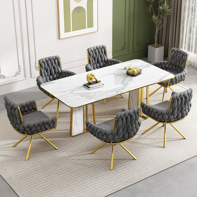 Bessellieu 46cm H Velvet Upholstered Metal Armchair, 4, Grey