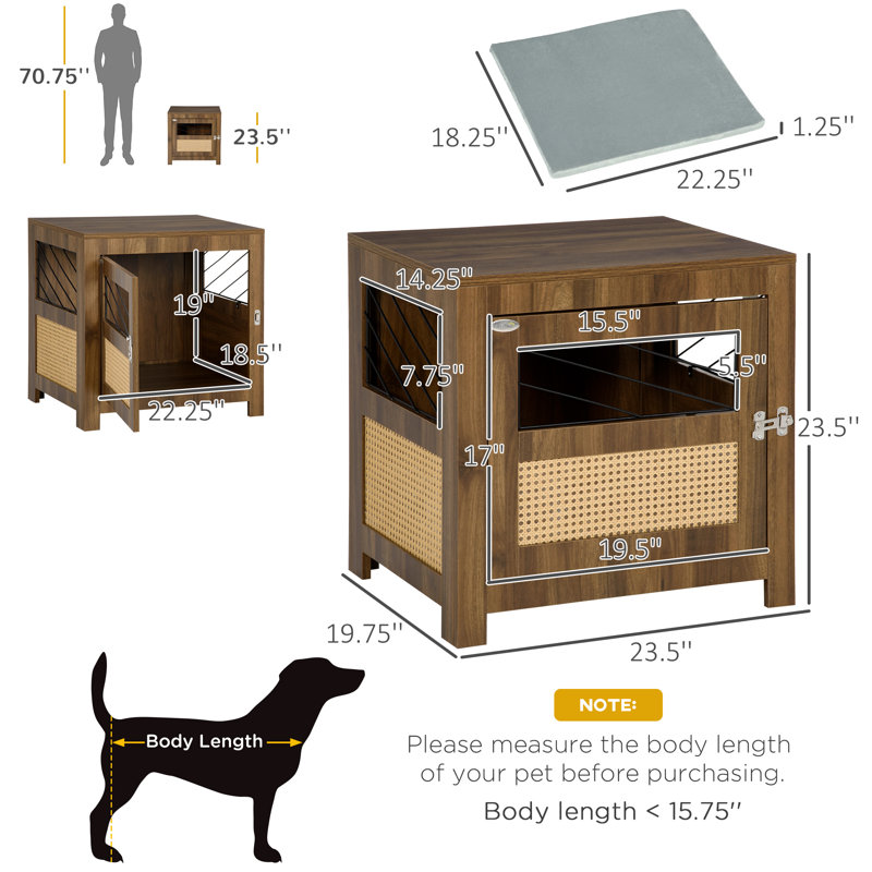 Caisse pour chien avec coussin et porte verrouillable Sheree
