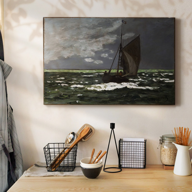 Paysage marin orageux, 1867, toile tendue avec châssis, H 12 po x l 18 po