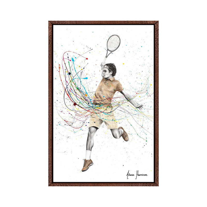 A Champion Swing by Ashvin Harrison - Print on Canvas, 66.04 cm H x 45.72 cm W, Classic Brown Wood Framed