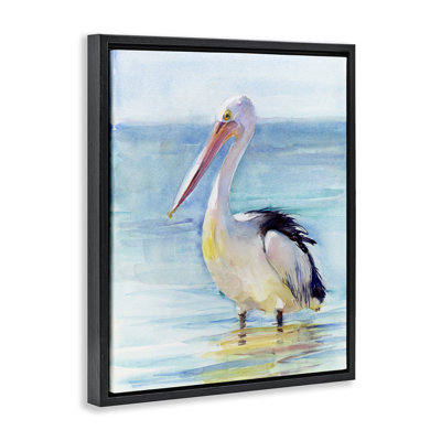  «Pelican Wading in Sea», art mural sur toile par John Keeling