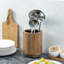 Solid Wood Cylinder Utensil Crock