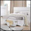Grand lit avec rangement blanc