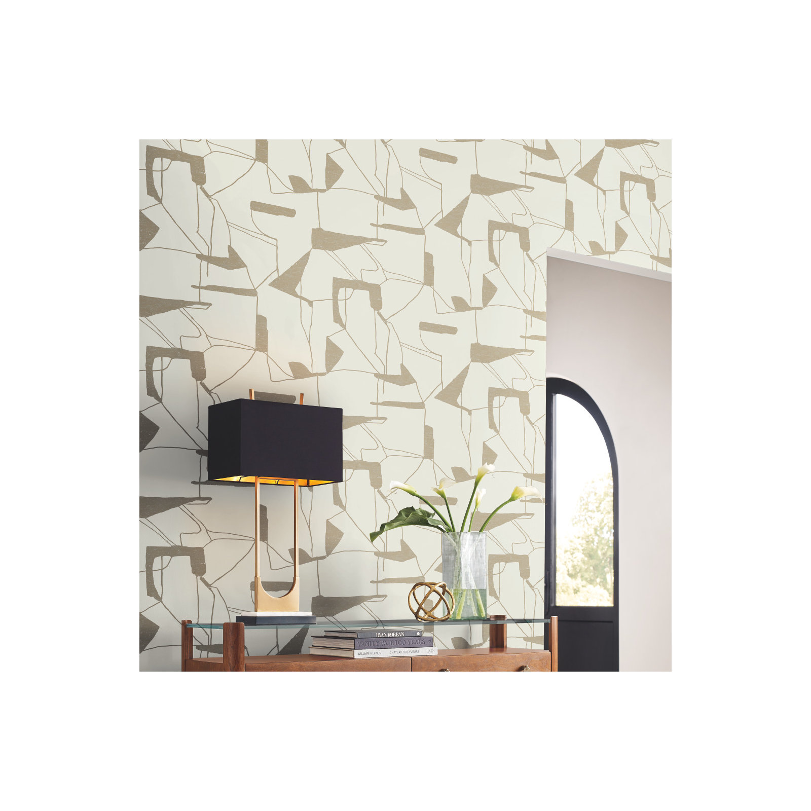 Alza Abstract Roll, Cream/Gold