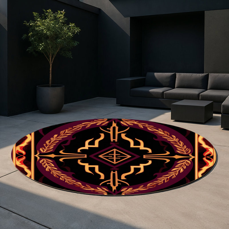 Renaissance Glow Indoor And Outdoor Area Rug, Round 5'