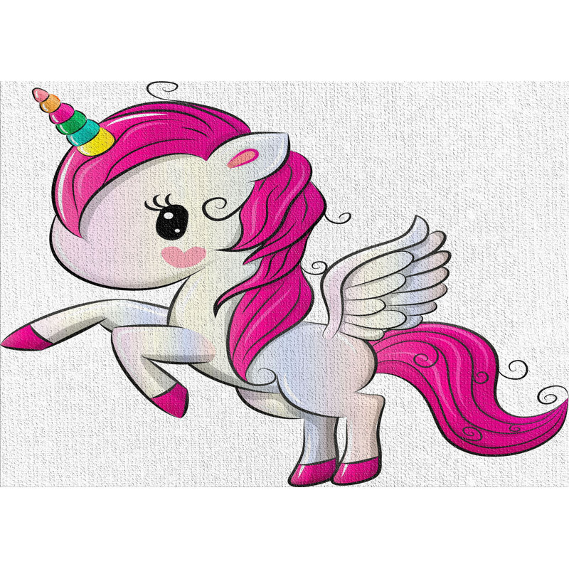 Tapis de la zone rose licorne, Rectangle 5 pi x 7 pi