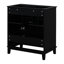 Base de meuble-lavabo moderne de 30 po, noire, en bois massif et fonctionnelle, avec base de meuble de 30 po à assembler avec tiroir et portes, multifonctionnelle, tablette réglable,-507516601