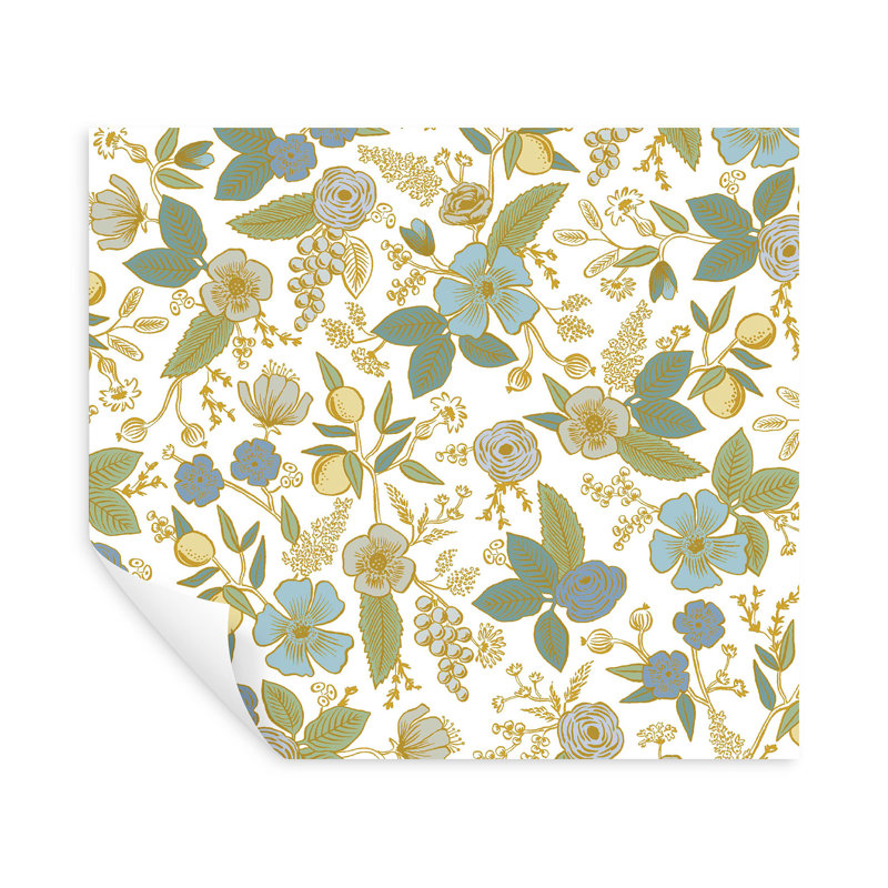 Papier peint adhésif multicolore bleu Colette, Bleu multi