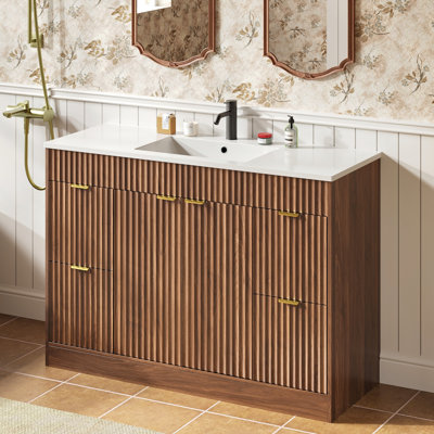 Adonia Modern 48'' Single Bathroom Vanity With Sink Top, Wood Bathroom Cabinet With Drawers