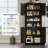 Multifunctional 67" Storage Cabinet with 4 Doors & Adjustable Shelves for Kitchen, Pantry, Living Room-1847081090