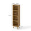 Bibliothèque à 4 tablettes avec tablettes réglables et pieds en bois robustes Ronald-32443040-32443041