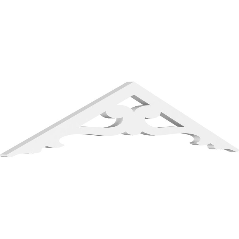 Brontes Signature Urethane Gable Pediment, Primed Tan, 7.5"H x 36"W, 5/12