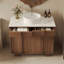 Meuble-lavabo sur pied 36 po x l 19,68 po avec comptoir en pierre frittée, vasque et meuble de rangement, meuble-lavabo en pierre avec lavabo vasque en céramique