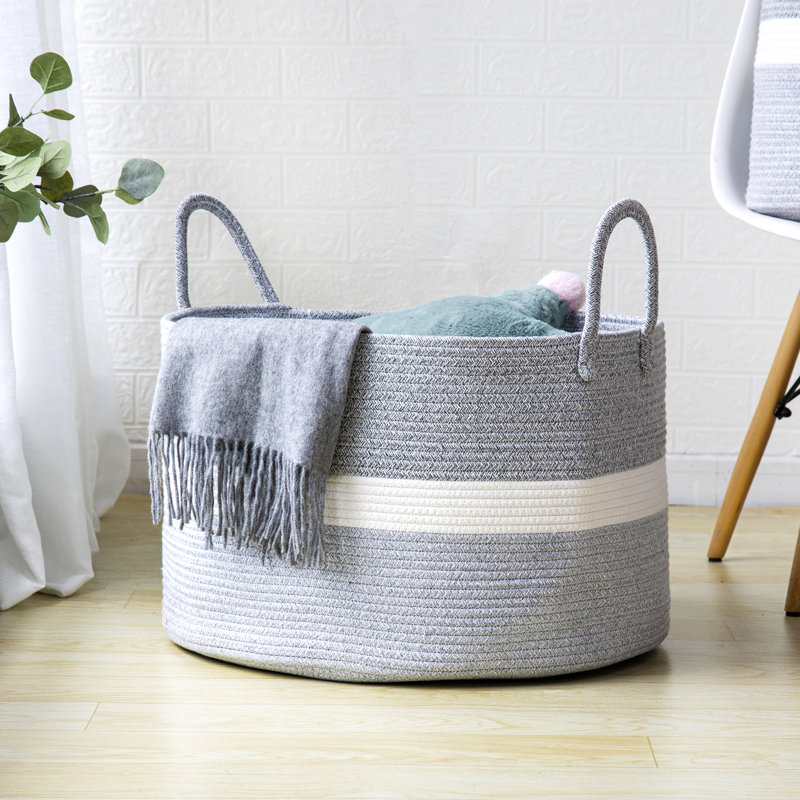 Dovecove Decorative Basket, Taupe, 13.8" H x 21.8" W x 21.8" D