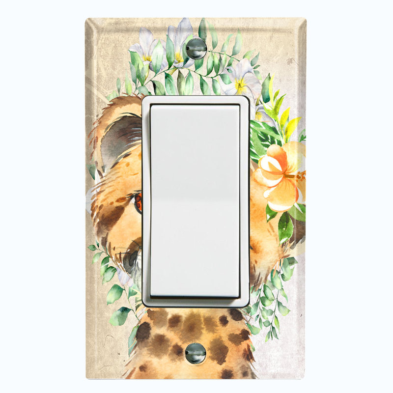 Plaque murale à bascule mignonne avec couronne de fleurs
