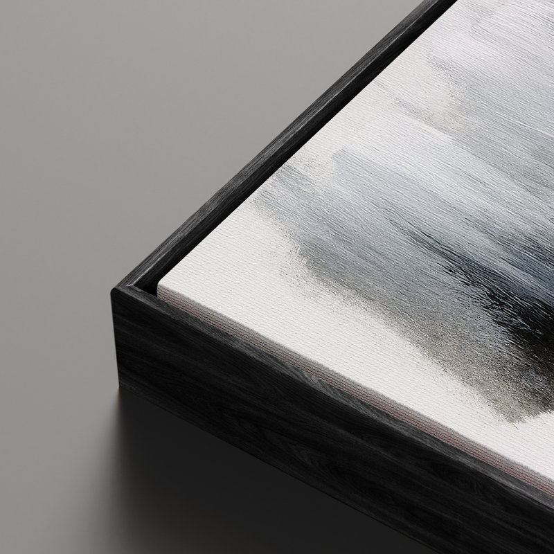 Framed Canvas Wall Art, Vintage Abstract Wall Canvas Prints 16"x24", 24" H x 16" W, Black