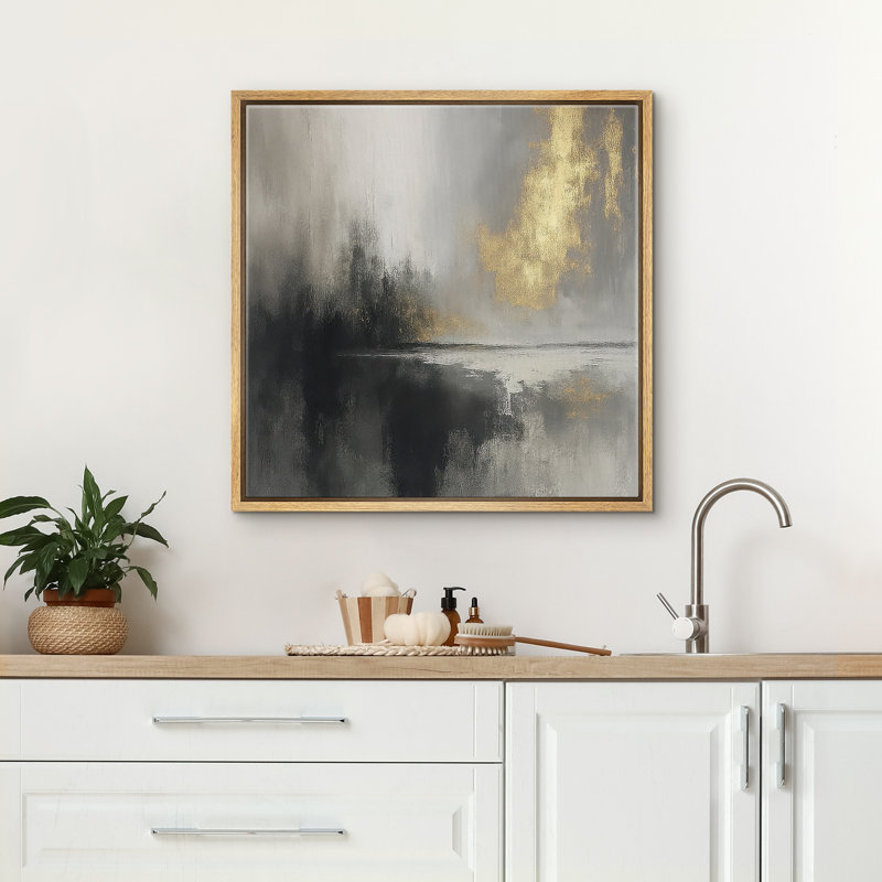 Reproduction d'art encadrée sur toile pour décor moderne neutre, H 16 po x l 16 po, Naturel