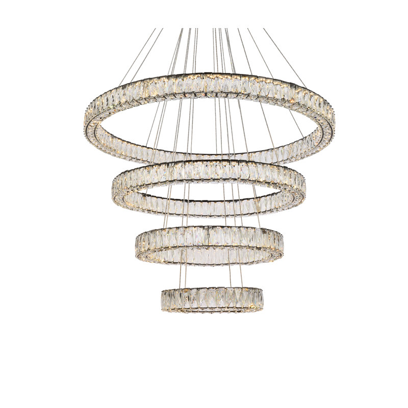 Lustre gradué à 4 lumières DEL Steveson, Noir
