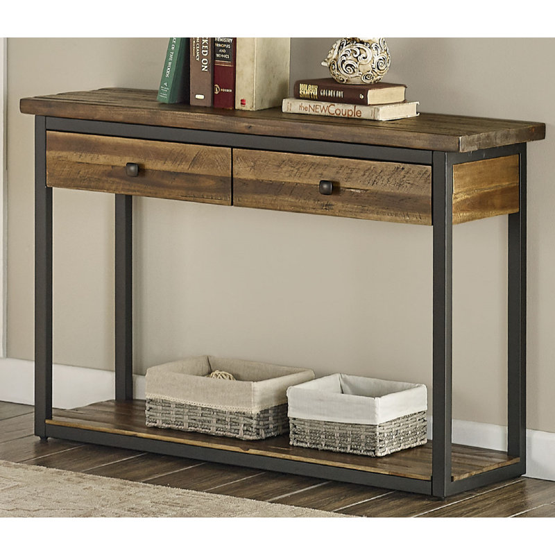 109.22cm Solid Wood Top Console Table