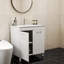 Meuble-lavabo de salle de bain 32 po avec lavabo, portes doubles avec charnières à fermeture douce, armoire de salle de bain avec tablette ajustable, poignée en métal, lavabo en céramique, pieds réglables