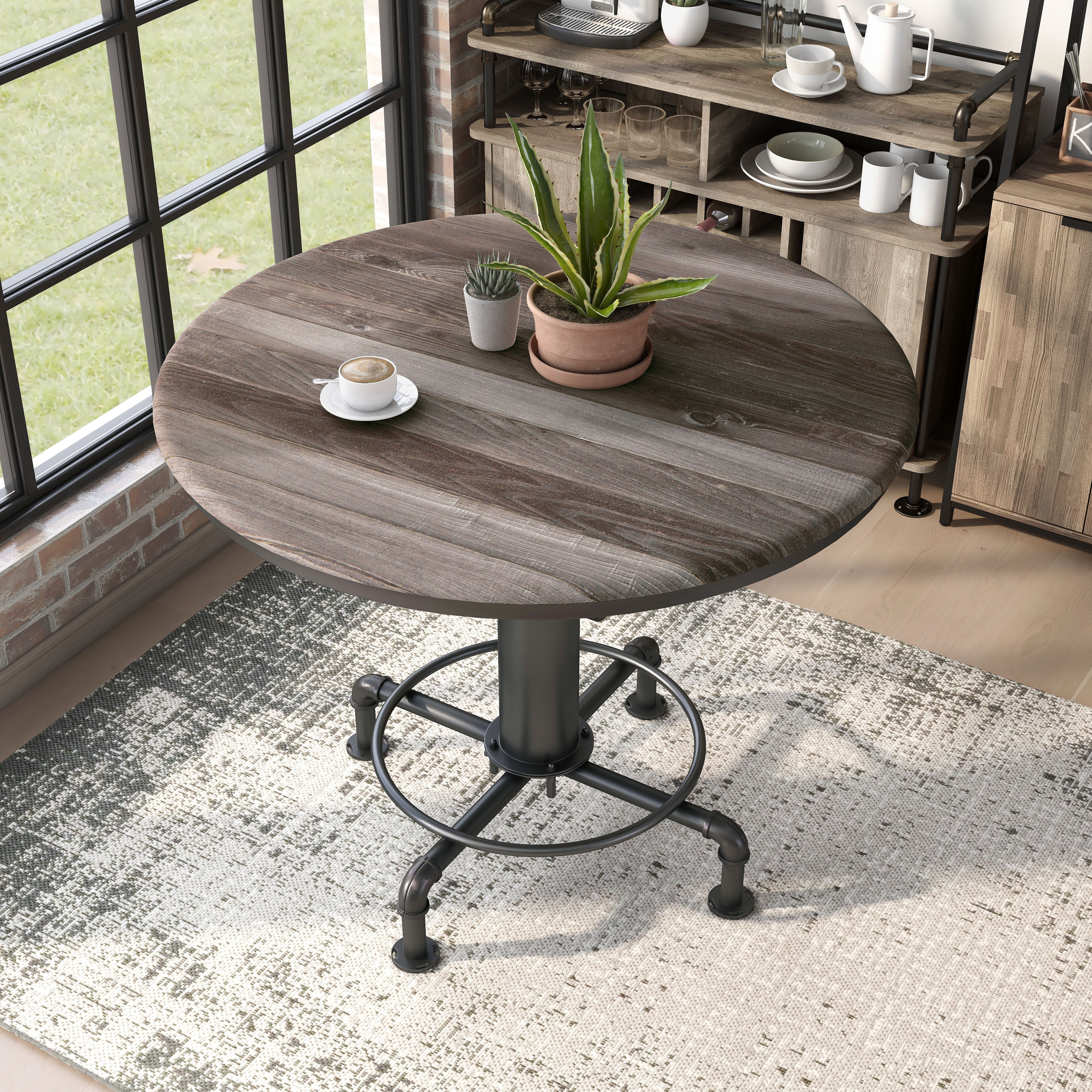 Tall round store kitchen table