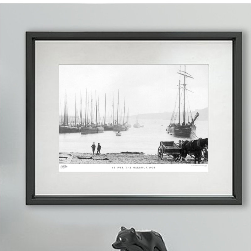 St Ives, The Harbour 1908 by Francis Frith - Single Picture Frame Print, 40cm H x 50cm W x 2.3cm D