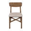 Ensemble de 2 chaises d'appoint rembourrées avec dossier arrondi en noyer naturel
