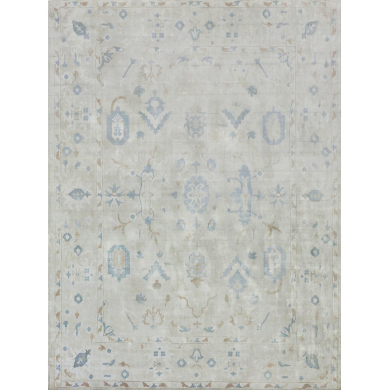 Koda Oriental Area Rug in Ivory, Rectangle 8' x 10'