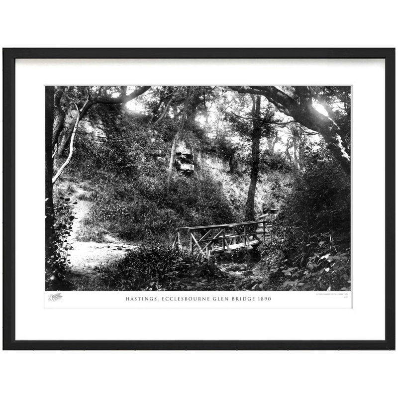 Hastings, Ecclesbourne Glen Bridge 1890 by Francis Frith - Single Picture Frame Print, 40cm H x 50cm W x 2.3cm D