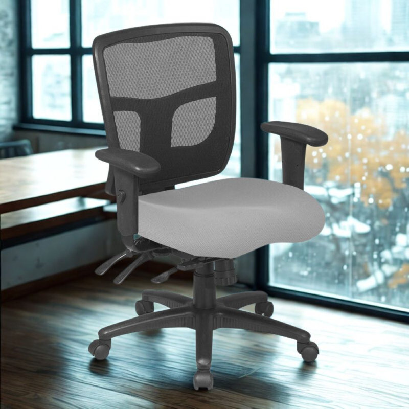 Chaise de bureau ergonomique en Y avec dossier en filet et dossier réglable, Gris