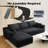 95" Sectional Couches for Living Room Cloud Couch Sofa with L-Shape Upholstered Boneless Couchs Modern Modular Sectional Couch with Chaise (Black, 95" W+2-Seater+Left chaise)-126673069