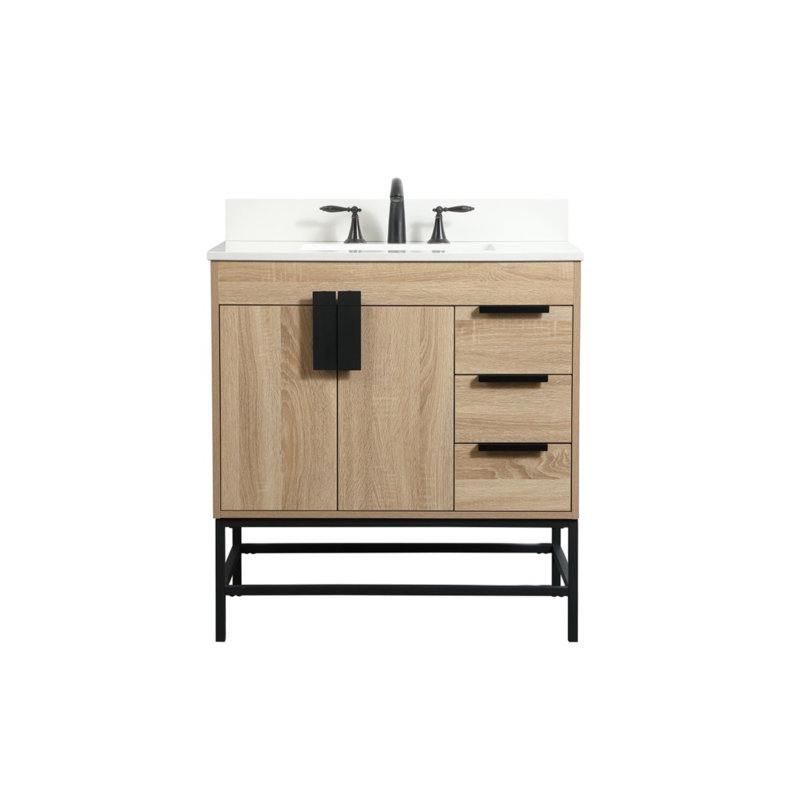 Ensemble de meuble-lavabo simple 32 po Eugene, Bois de manguier