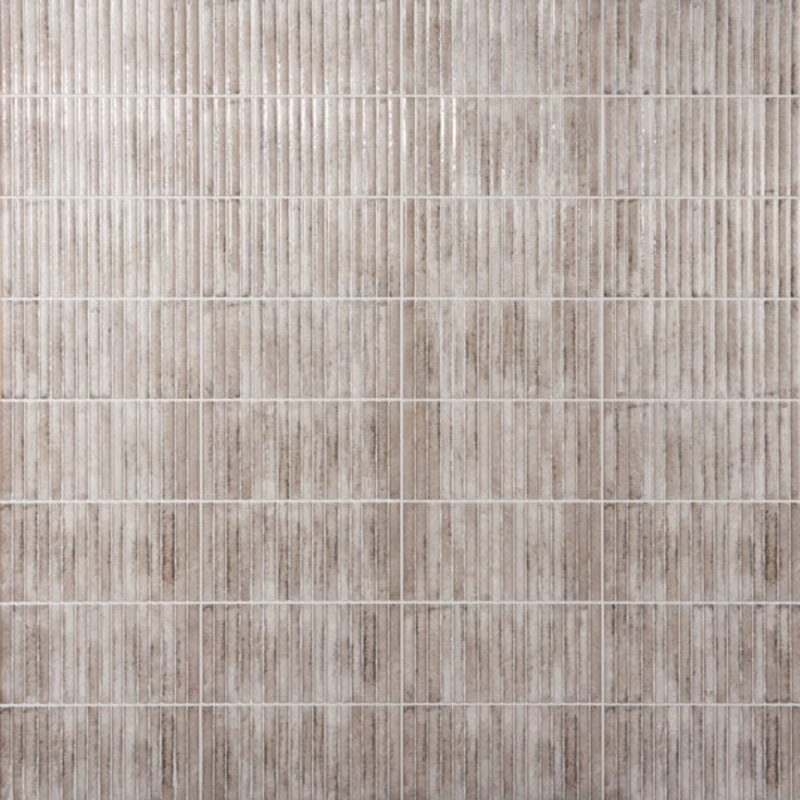 Curve Fluted 6X12 3D Glossy Ceramic Tile, Gray