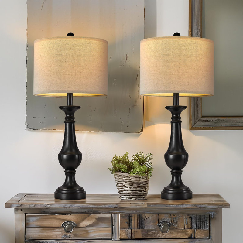 Lampe de table à intensité variable 27,75 "Farmhouse, Noir