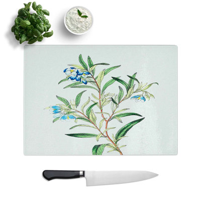 Tempered Glass Bluebell Flowers Chopping Board