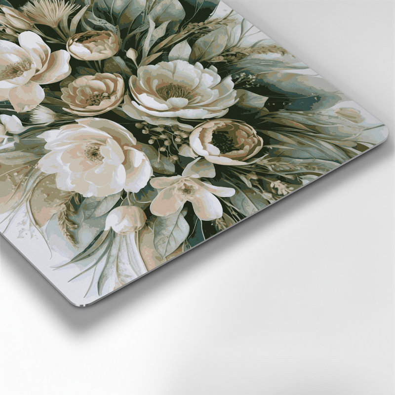 Aquarelle florale, art mural en métal brun 80, H 16 po x l 16 po