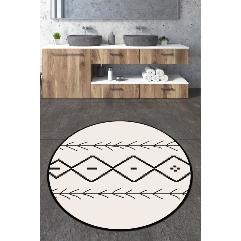 Antibacterial Bathmat, 100% Polyester, 78.7 inches Diameter | 10 mm Pile Height, 700 g/m² | Non-Slip Underside, Machine Washable, Durable & Stylish | Perfect for Any Bathroom Decor, Easy Care & Maintenance