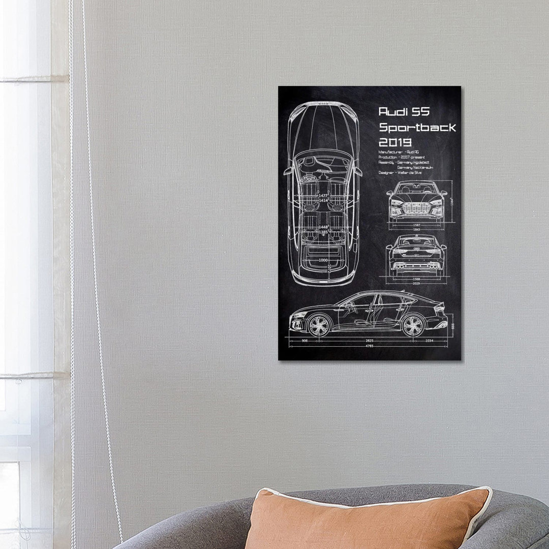 Audi S5 Sportback von Joseph Fernando - Galerie-verpackte Leinwand Giclée auf Leinwand