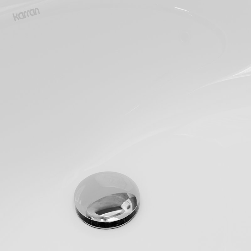 Lavabo de salle de bain ovale encastré en porcelaine vitrifiée blanc Karran Valera