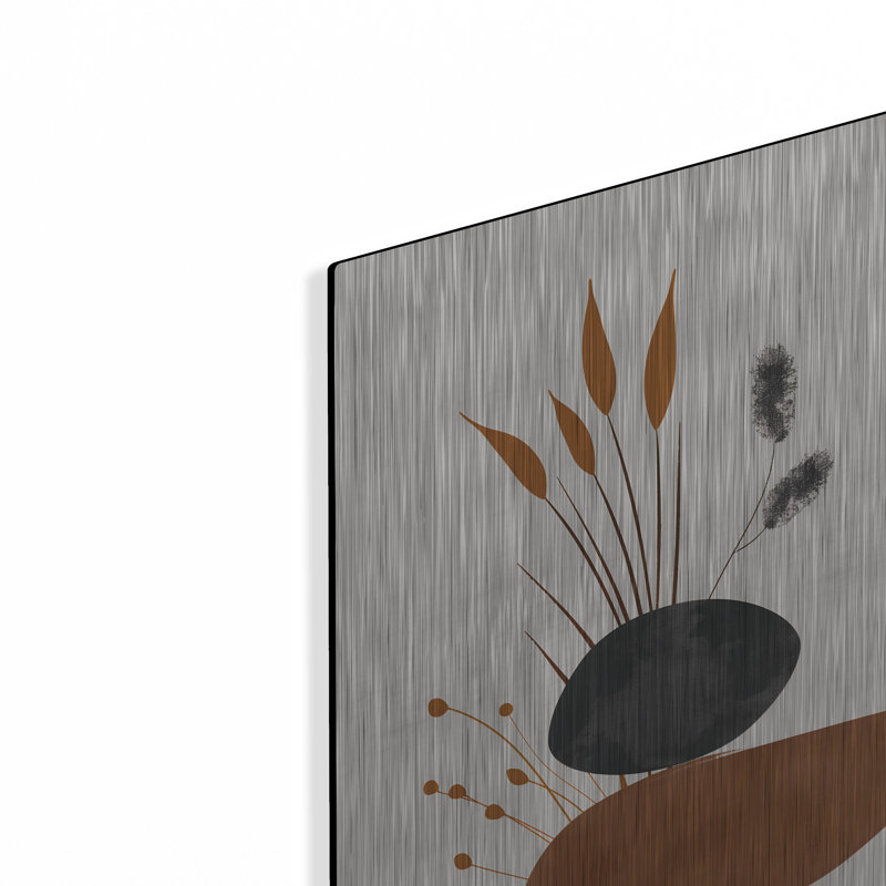 «Abstract Minimalist Shapes No 4» par Andreas Magnusson, art mural en métal, H 24 po x l 16 po