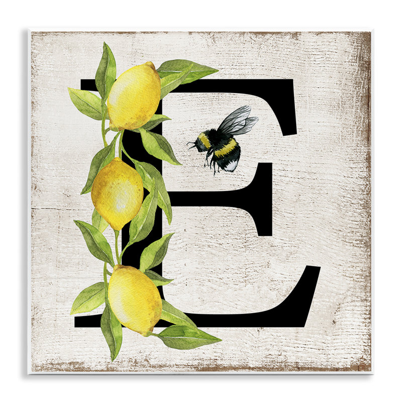  "Lemon & Bee E", art mural sur plaque par Creatif Belle